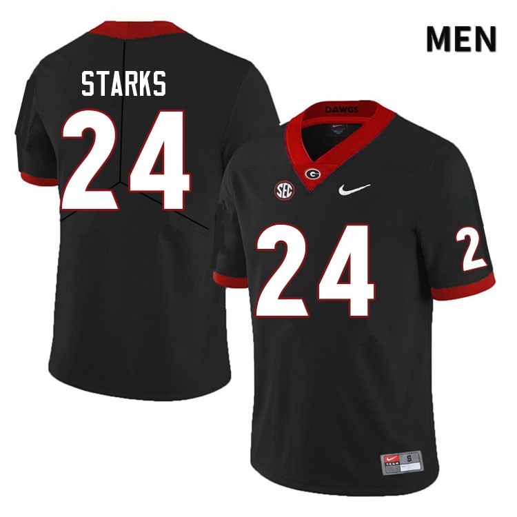 Georgia Bulldogs Men's Malaki Starks #24 Black Anniversary Stitched College UGA Football Jersey 23OM015XC